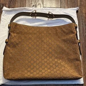 Large designer inspired brown Shoulder Bag with Leather strap